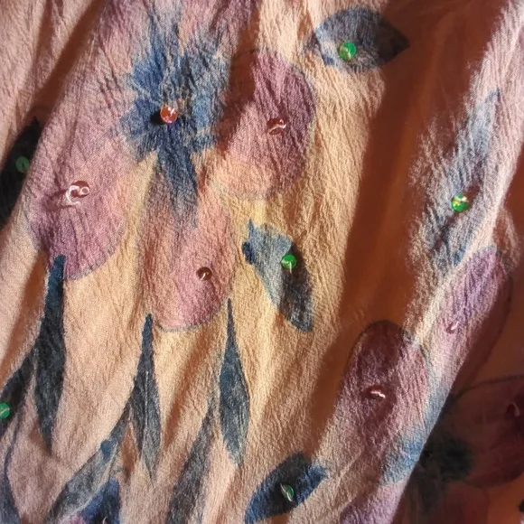 Rima 2 tone orange flowy boho sequins dress - Picture 5 of 10